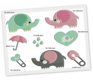 Stickserie Elefanten Baby